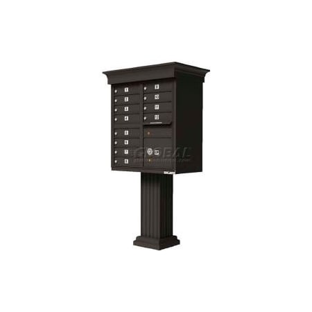 Florence Mfg Co Vital Cluster Box Unit w/Vogue Classic Accessories, 12 Unit & 1 Parcel Locker, Dark Bronze 1570-12VDB